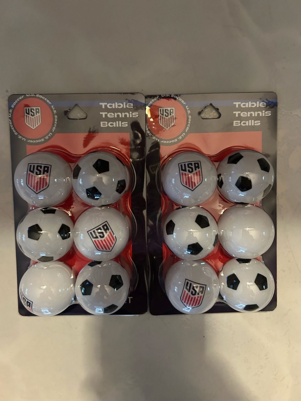 USA soccer team Themed Table tennis balls. (2packs of 6) 12 total balls.